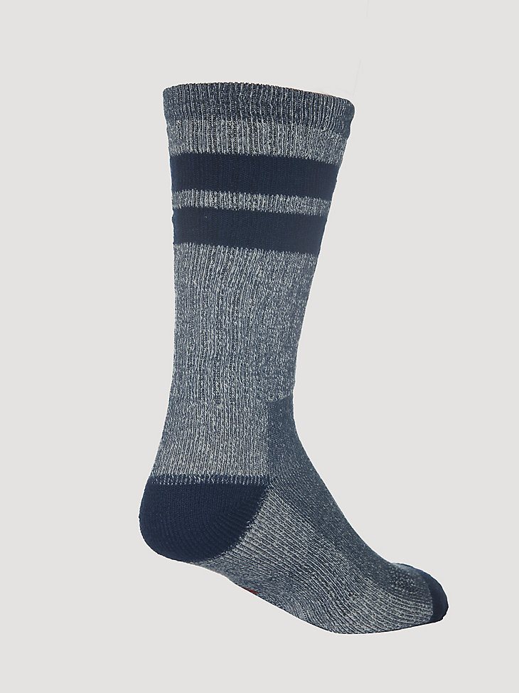 Men's Wool Stripe Work Socks (3-pack) in Navy