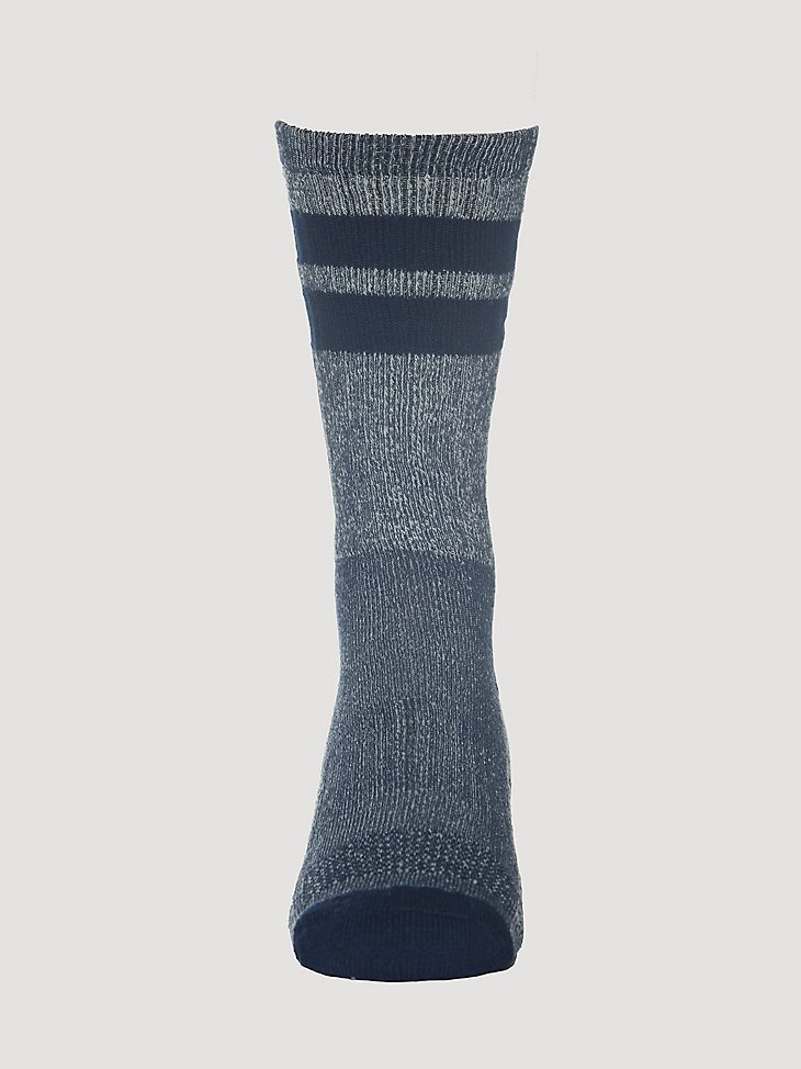 Men's Wool Stripe Work Socks (3-pack) in Navy