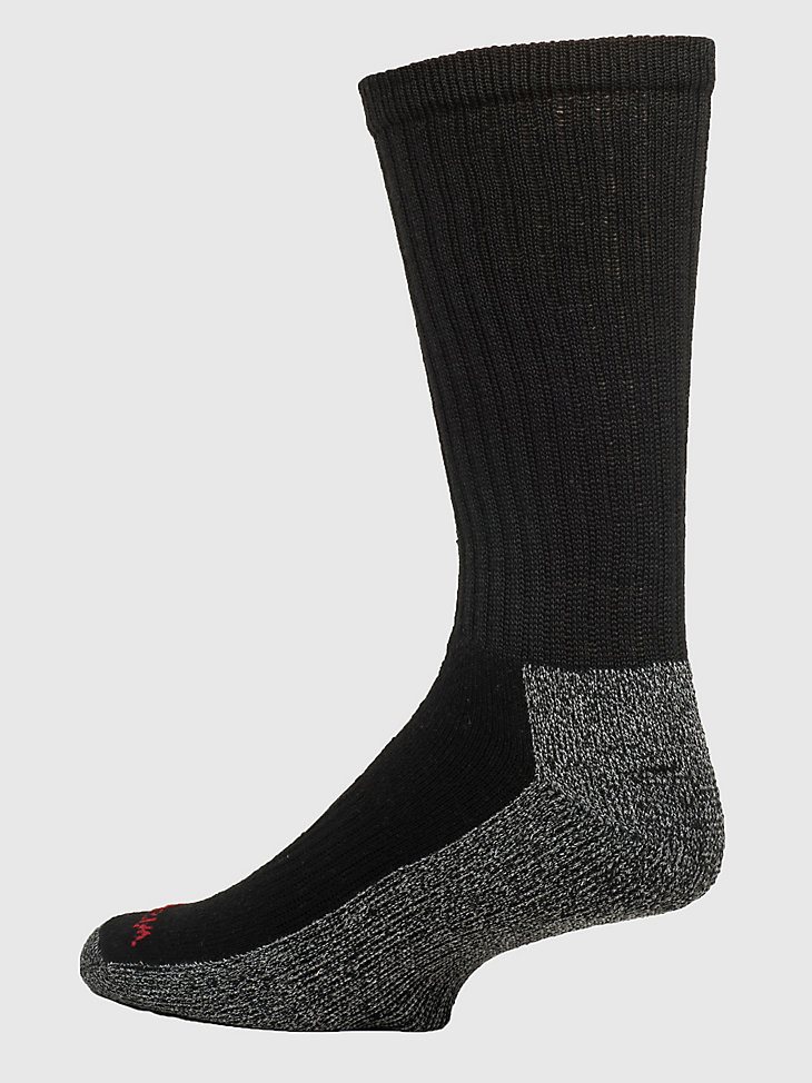Men's Wrangler Cushioned Crew Socks (6-Pack) in Black