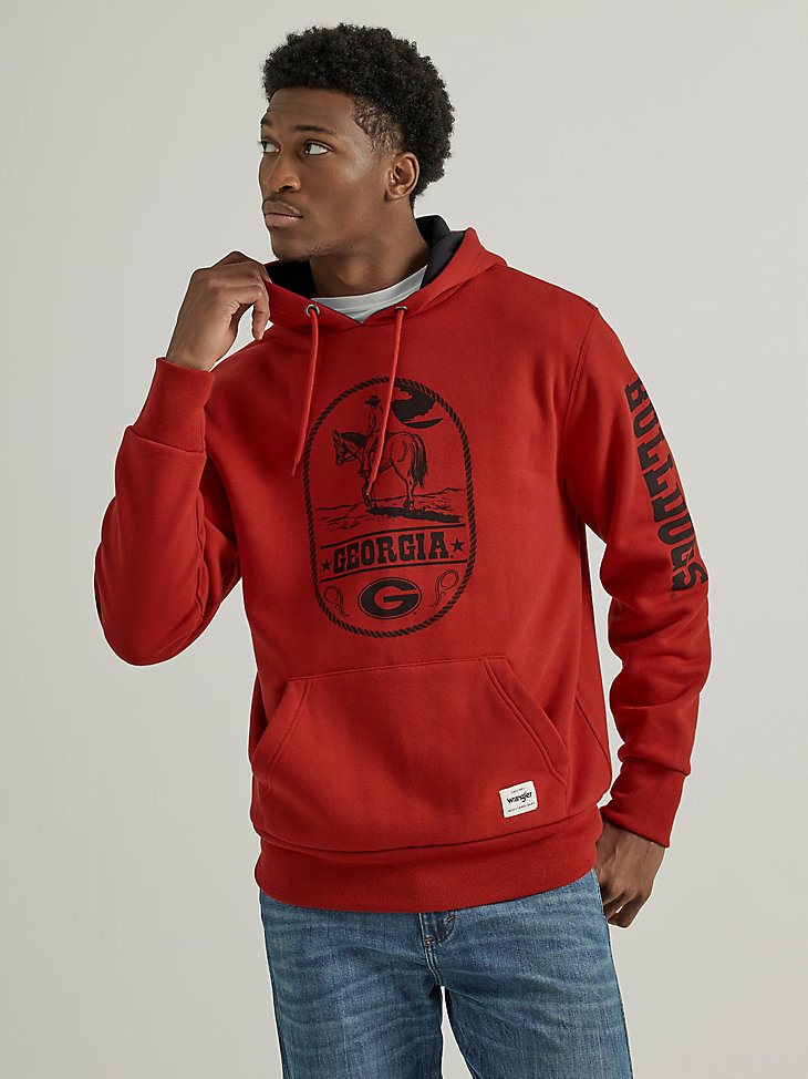 Men's Wrangler Collegiate Roped Pullover Hoodie in University of Georgia