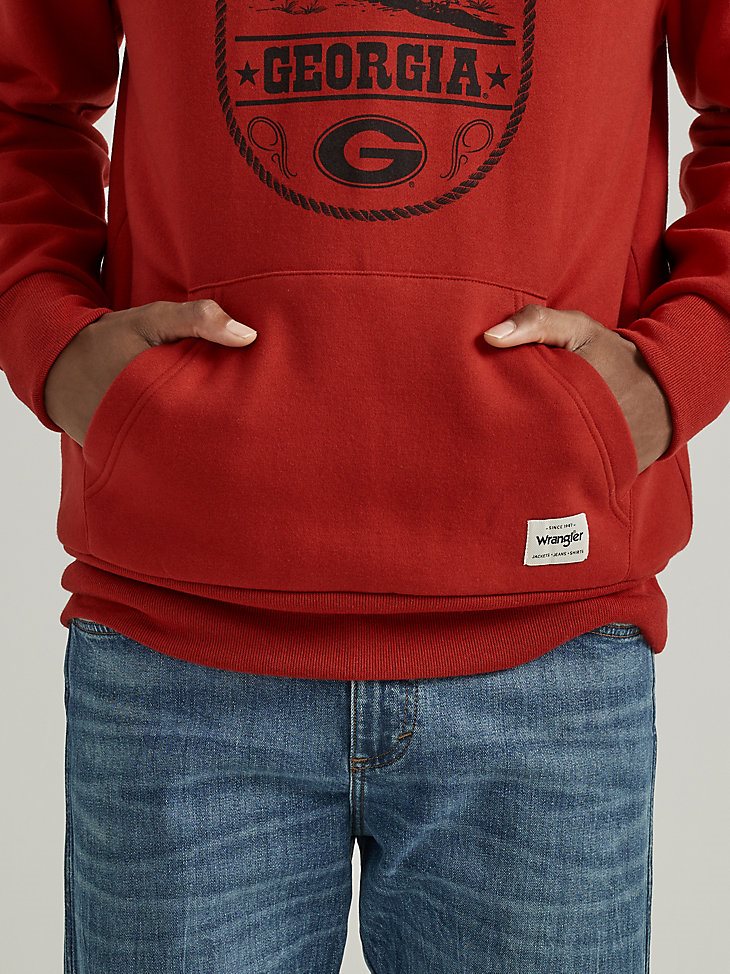 Men's Wrangler Collegiate Roped Pullover Hoodie in University of Georgia