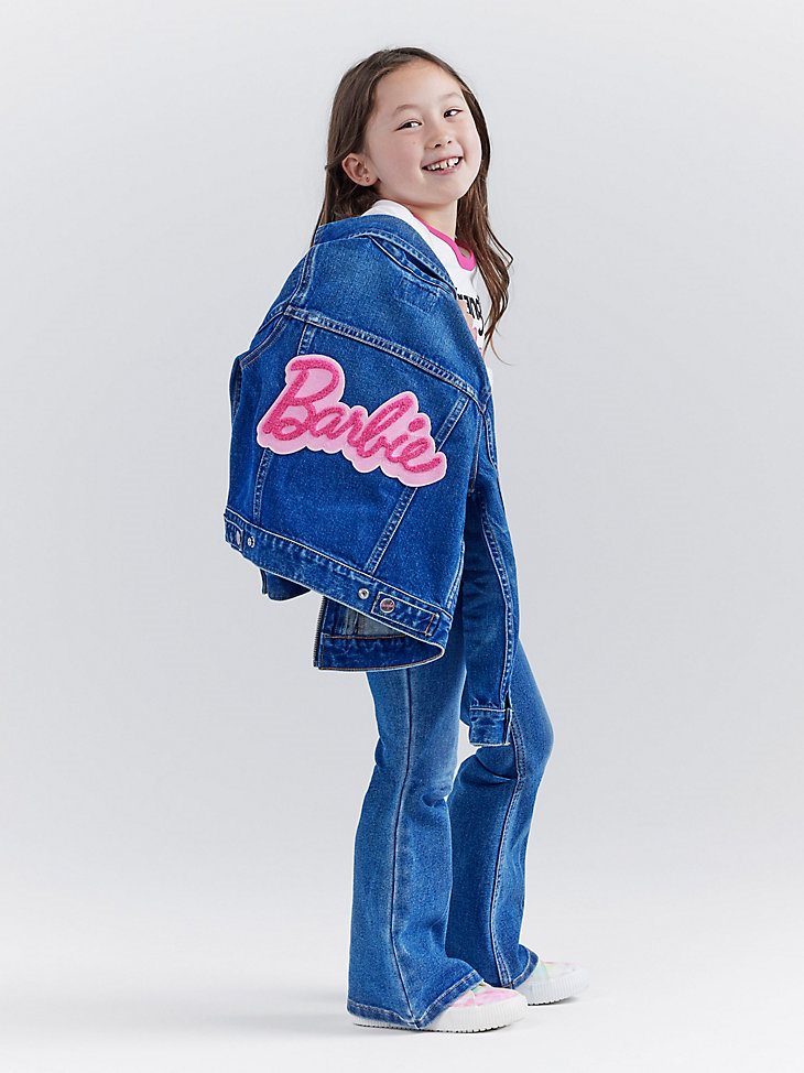 Wrangler x Barbie Girl's Zip Front Denim Jacket in Wrangler Blue