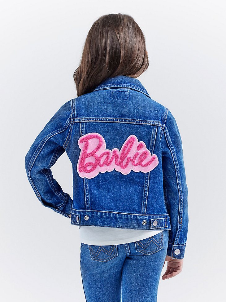 Wrangler x Barbie Girl's Zip Front Denim Jacket in Wrangler Blue