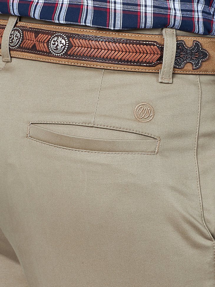 Men's Wrangler Casuals Flat Front Relaxed Fit Pants in Khaki