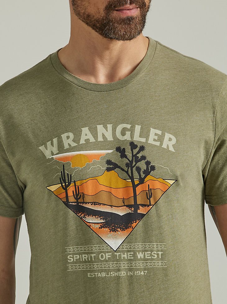 Men's Spirit of the West T-Shirt in Deep Linchen Green