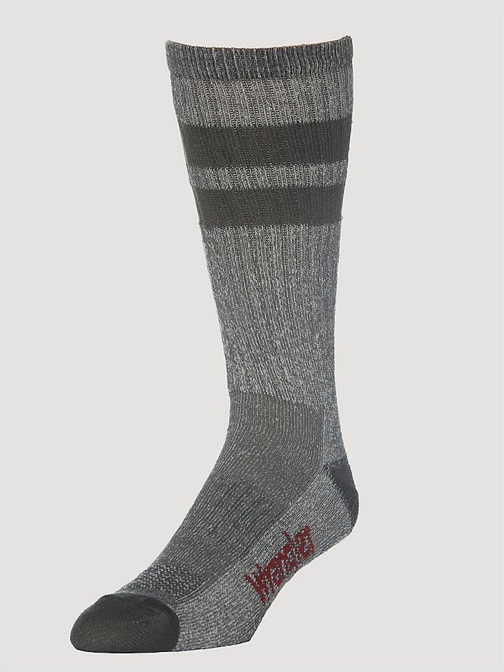 Men's Wool Stripe Work Socks (3-pack) in Green
