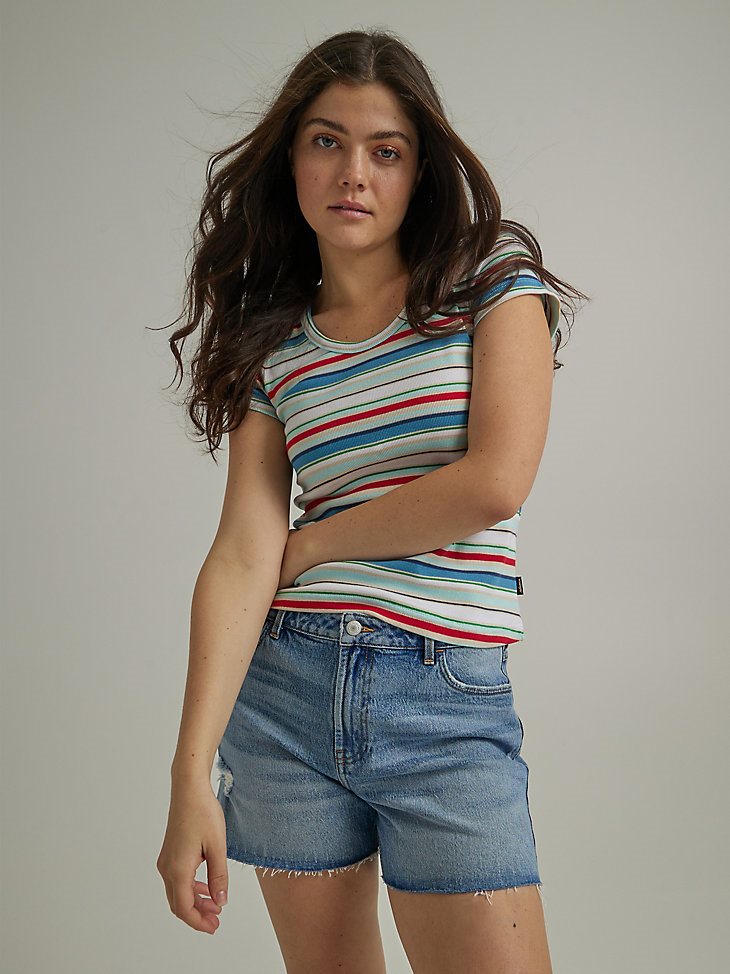 Women's High Rise Mid Thigh Short in Bloom