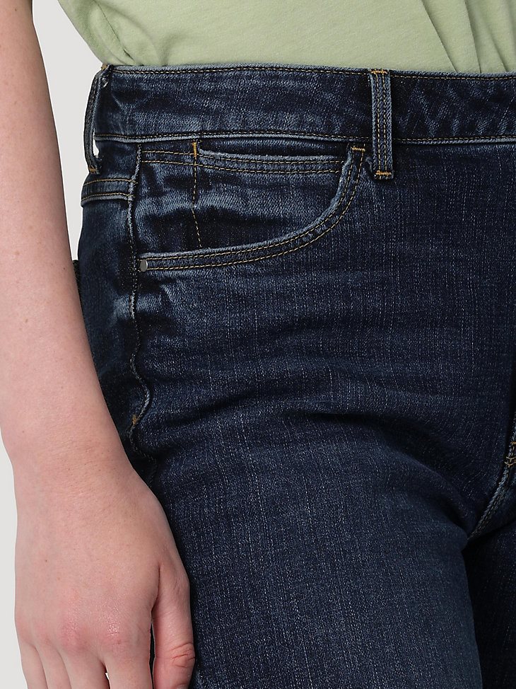 Women's High Rise Rodeo Straight Crop in Dark Mid Shade