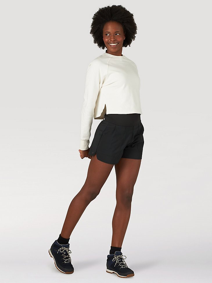 ATG By Wrangler Women's Mixed Material Short in Black