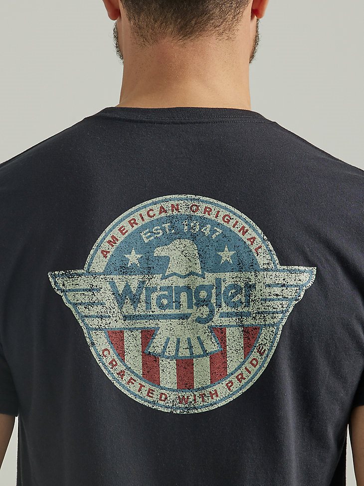 Men's Eagle Seal Graphic T-Shirt in Jet Black