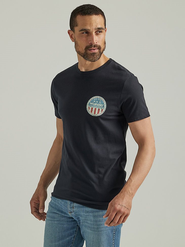 Men's Eagle Seal Graphic T-Shirt in Jet Black