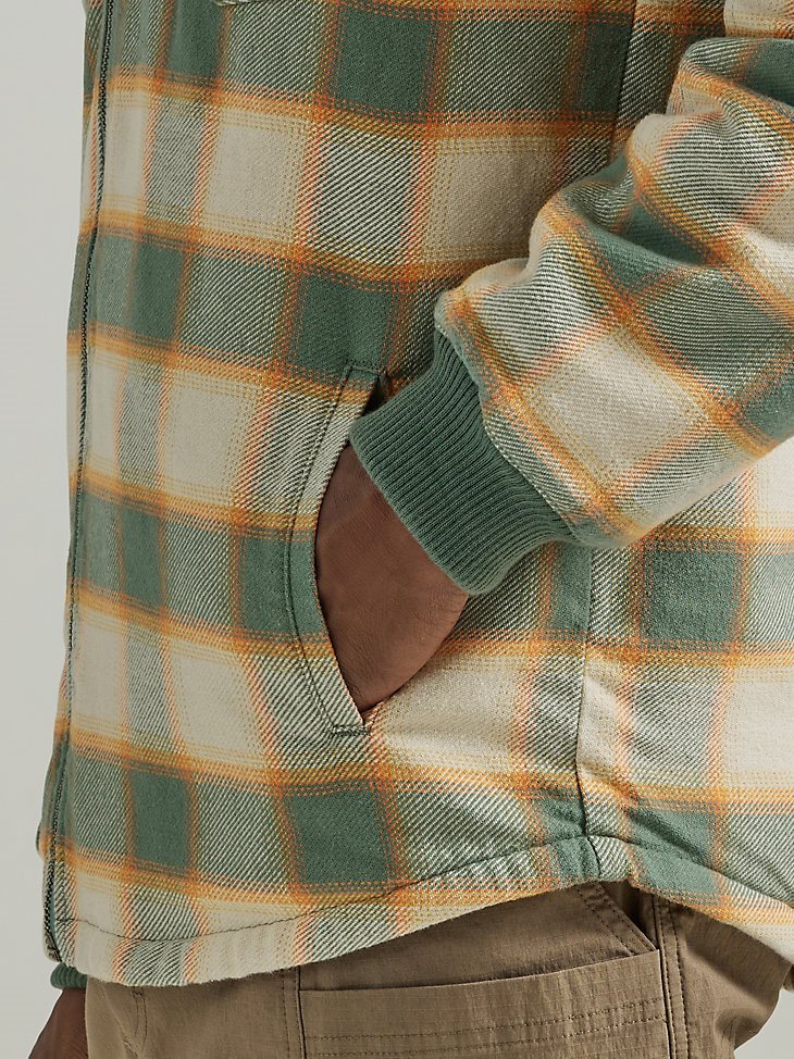 ATG by Wrangler Men's Sherpa Lined Flannel Shirt Jacket in Cactus