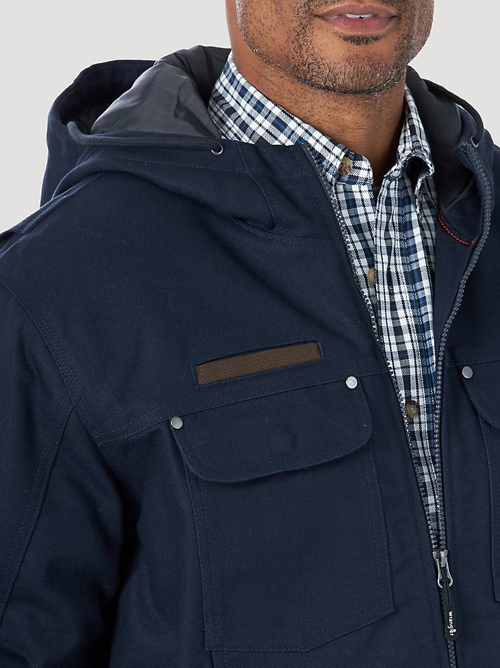 Wrangler RIGGS Workwear Tough Layers Insulated Canvas Work Jacket in Dark Navy