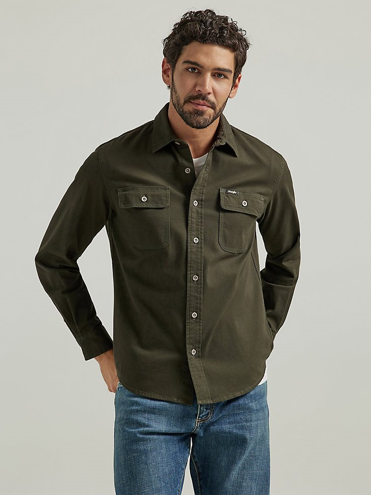 Men's Wrangler Epic Soft Stretch Twill Shirt in Rosin