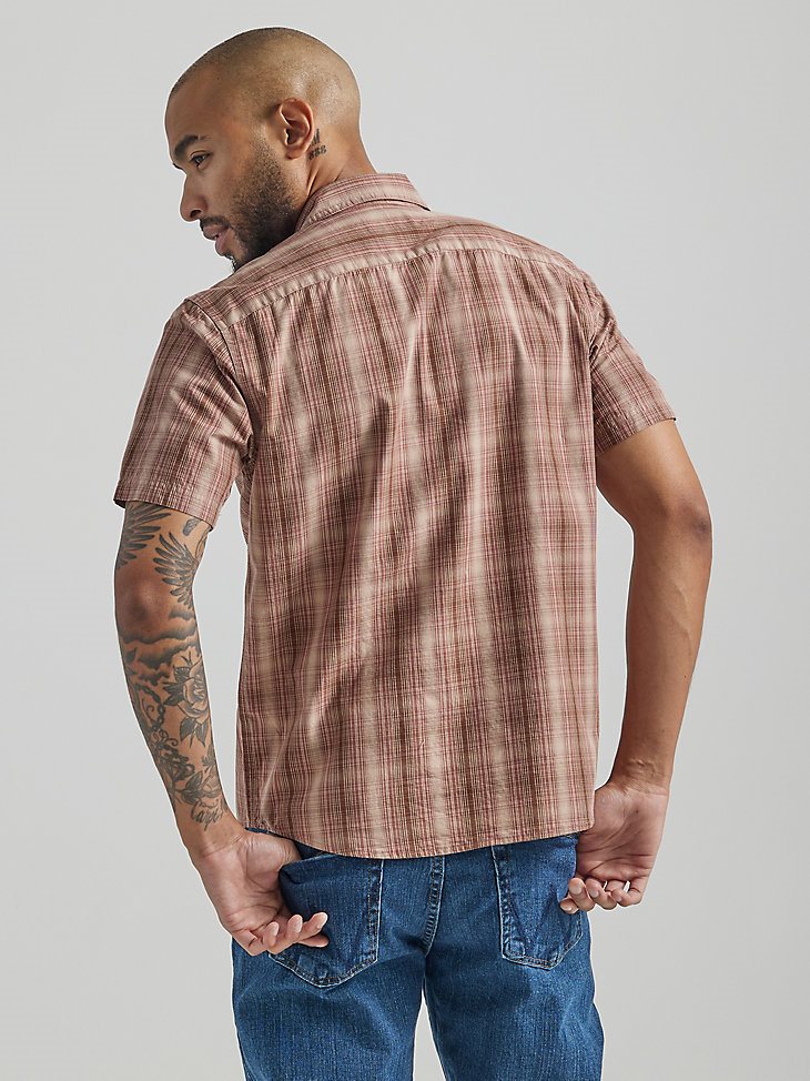 Men's Epic Soft Plaid Short Sleeve Shirt in Mustang