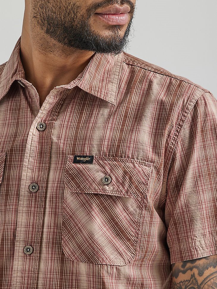 Men's Epic Soft Plaid Short Sleeve Shirt in Mustang