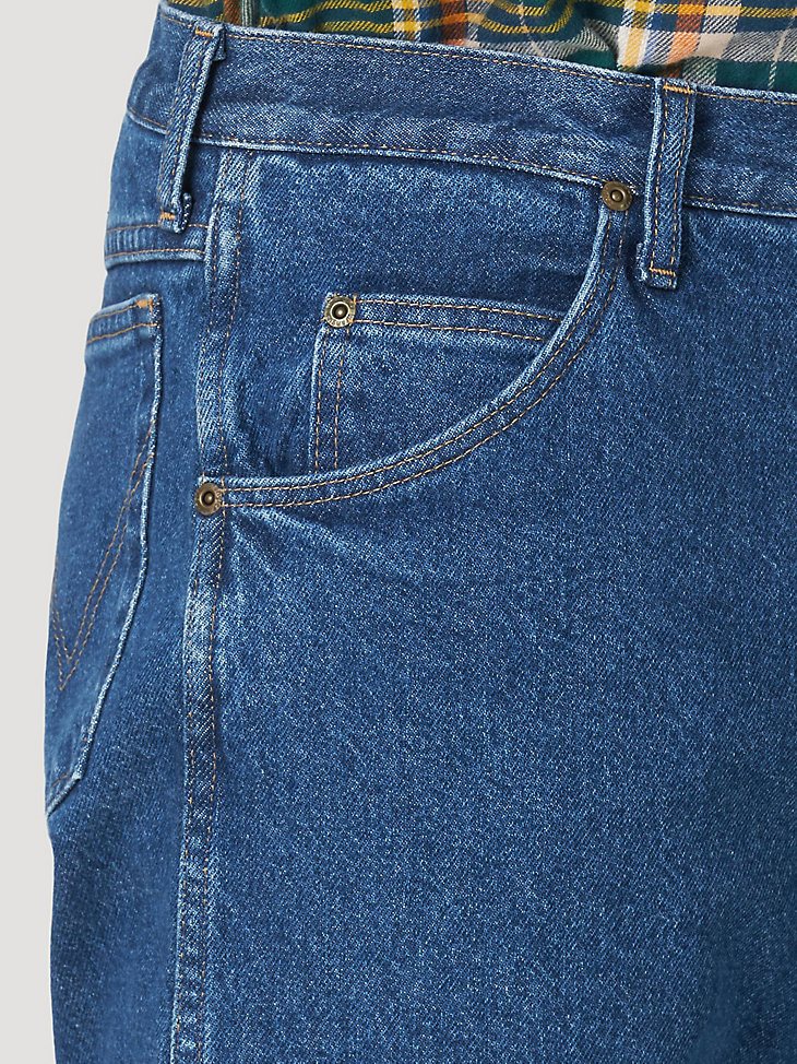Wrangler Rugged Wear Fleece Lined Relaxed Fit Jean in Stonewash