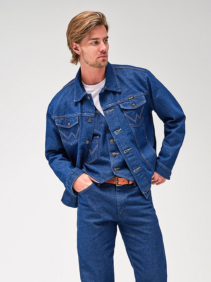 Wrangler Cowboy Cut Unlined Denim Jacket in Prewashed Denim