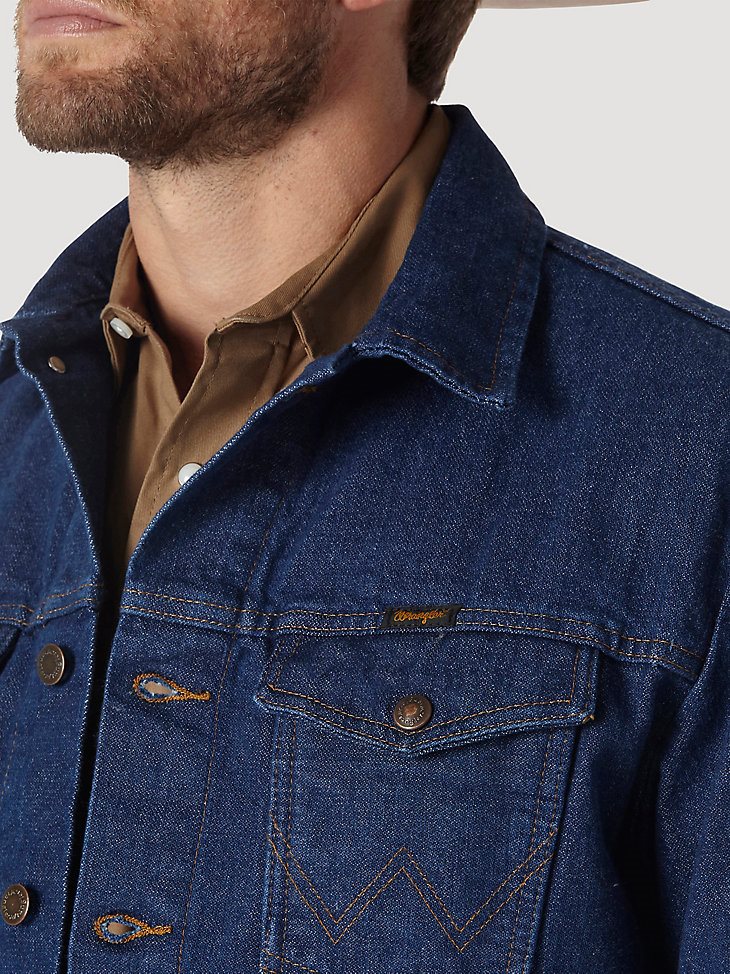 Wrangler Cowboy Cut Unlined Denim Jacket in Prewashed Denim