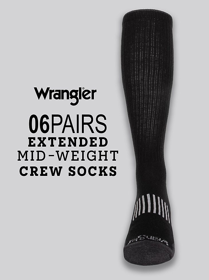 Men's Ryder Western Boot Socks (6-pack) in Black
