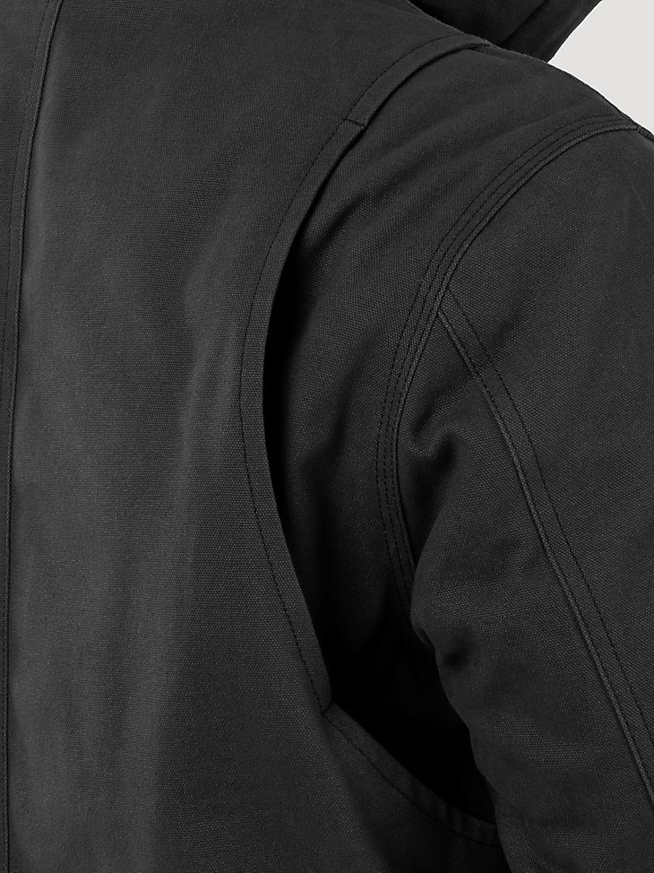 Wrangler Workwear Sherpa Lined Shirt Jacket in Black