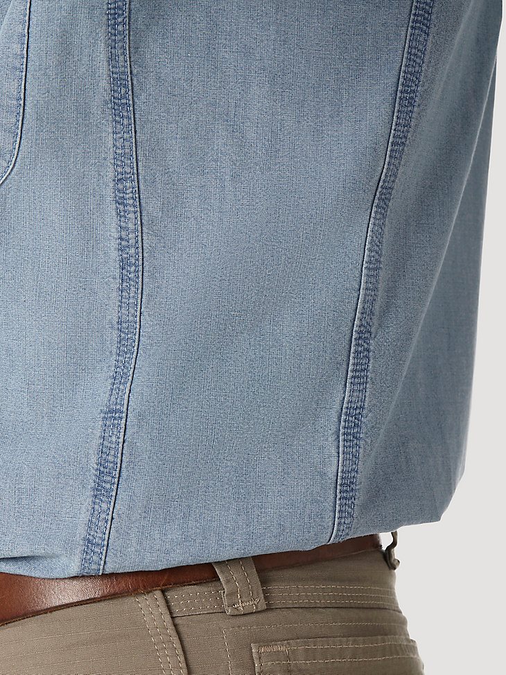 Wrangler RIGGS Workwear Chambray Work Shirt in Light Blue