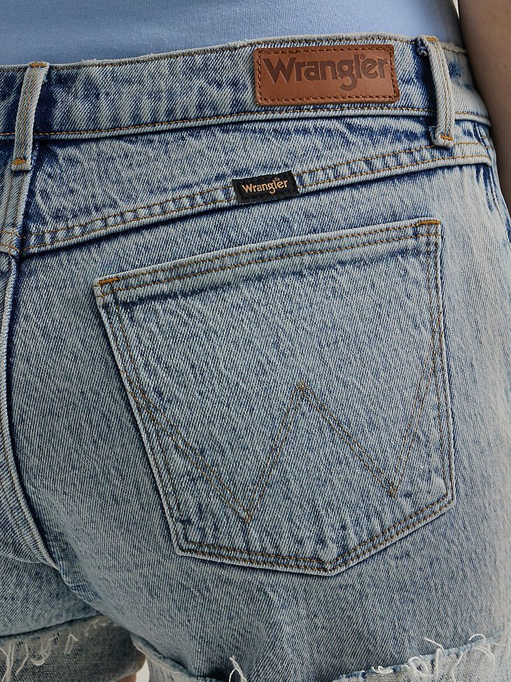Women's Destructed Denim Roll Short in Wildflower
