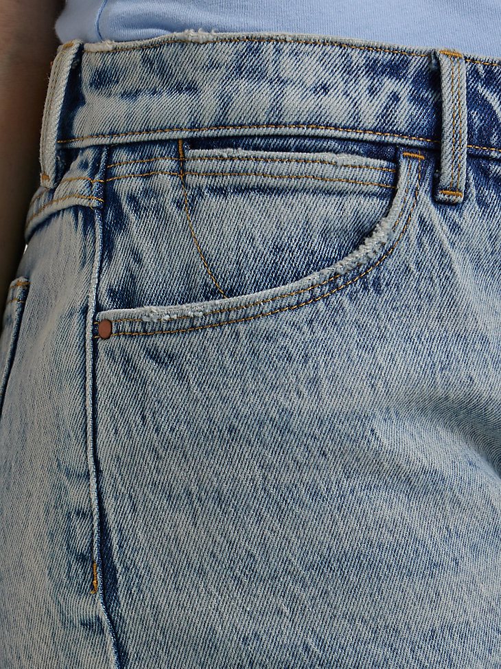 Women's Destructed Denim Roll Short in Wildflower
