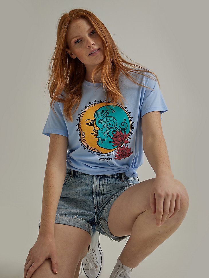Women's Destructed Denim Roll Short in Wildflower