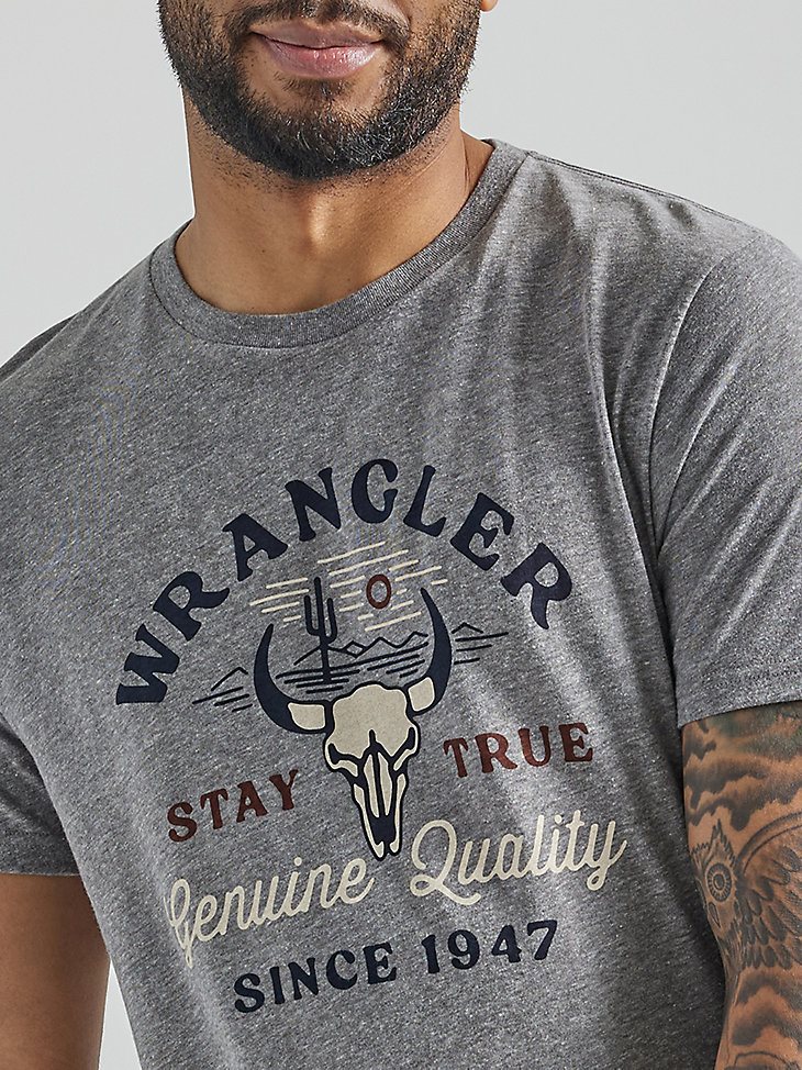 Men's True Skull Graphic T-Shirt in Graphite