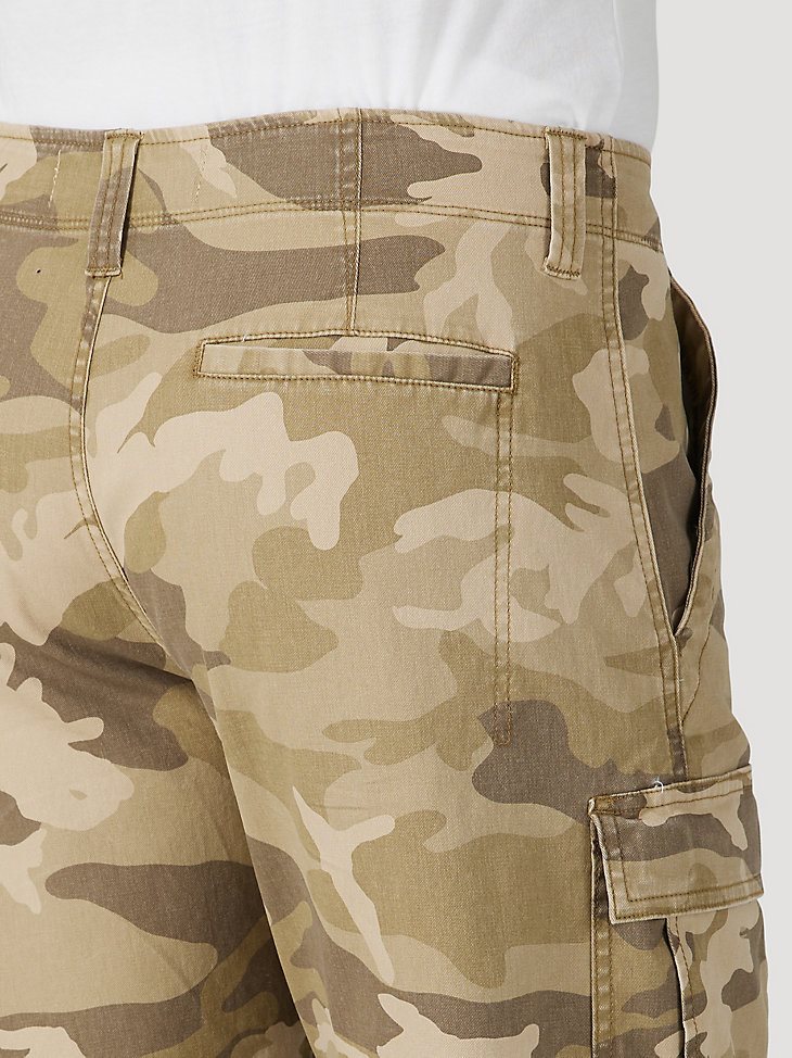Men's Wrangler Authentics Stretch Cargo Short in Jungle Elmwood Camo