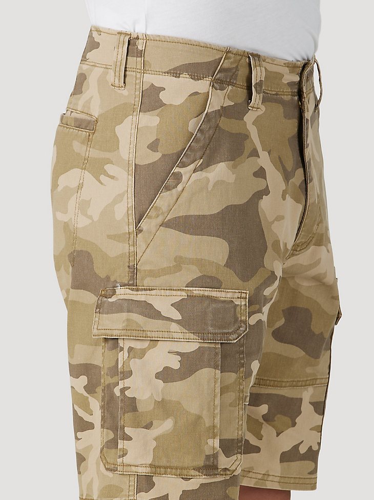 Men's Wrangler Authentics Stretch Cargo Short in Jungle Elmwood Camo
