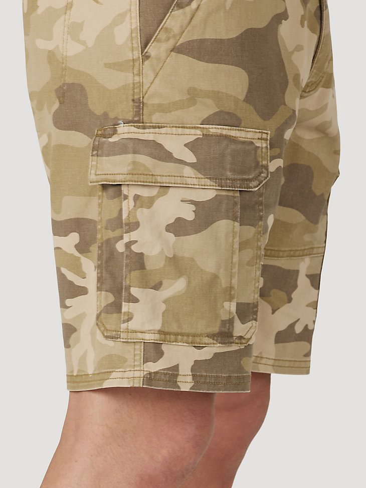 Men's Wrangler Authentics Stretch Cargo Short in Jungle Elmwood Camo