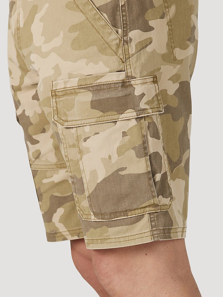Men's Wrangler Authentics Stretch Cargo Short in Jungle Elmwood Camo