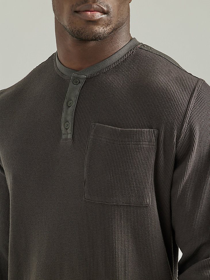 ATG by Wrangler Men's Henley in Raven Grey