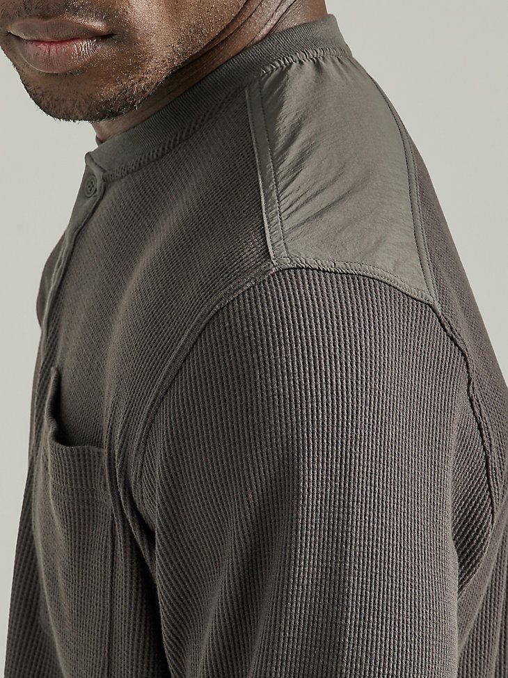 ATG by Wrangler Men's Henley in Raven Grey