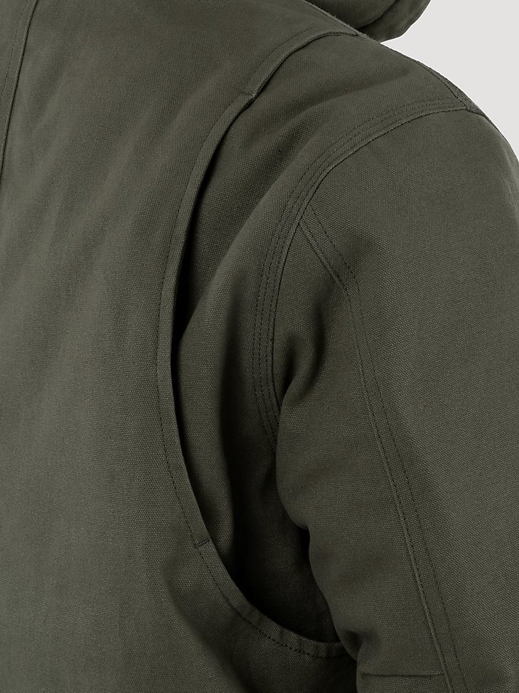 Wrangler Workwear Sherpa Lined Shirt Jacket in Olive