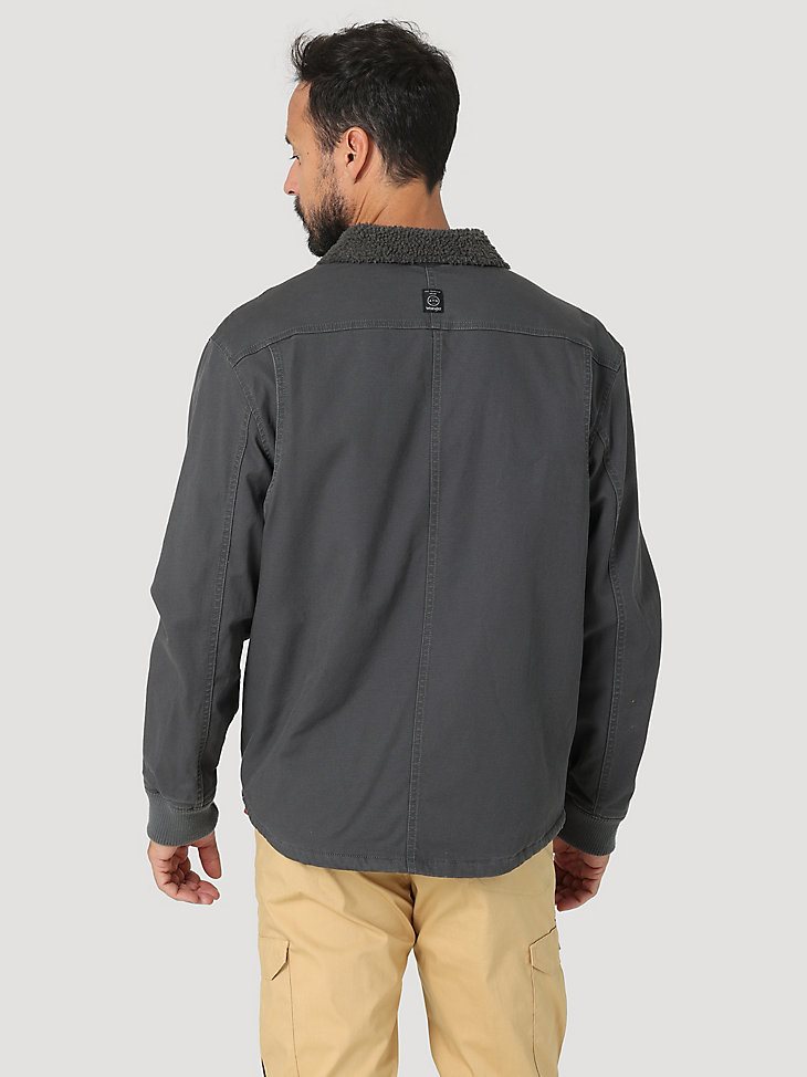 ATG by Wrangler Men's Sherpa Lined Canvas Jacket in Asphalt