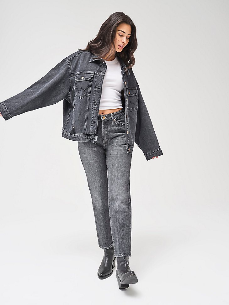 Women's Wild West High Rise Straight Jean in Washed Black