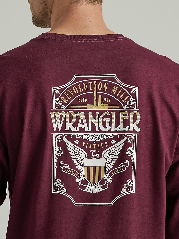 Wrangler FR Flame Resistant Long Sleeve Back Graphic T-Shirt in Wine