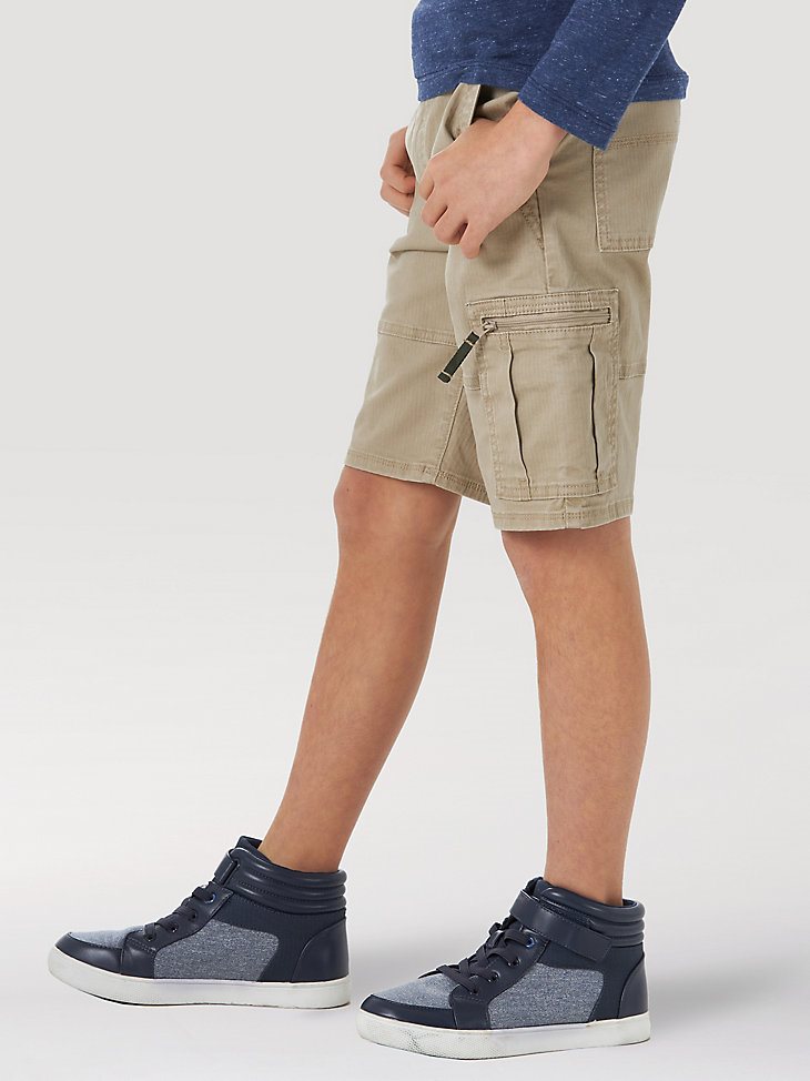 Boy's Wrangler Comfort Flex Cargo Short in Khaki