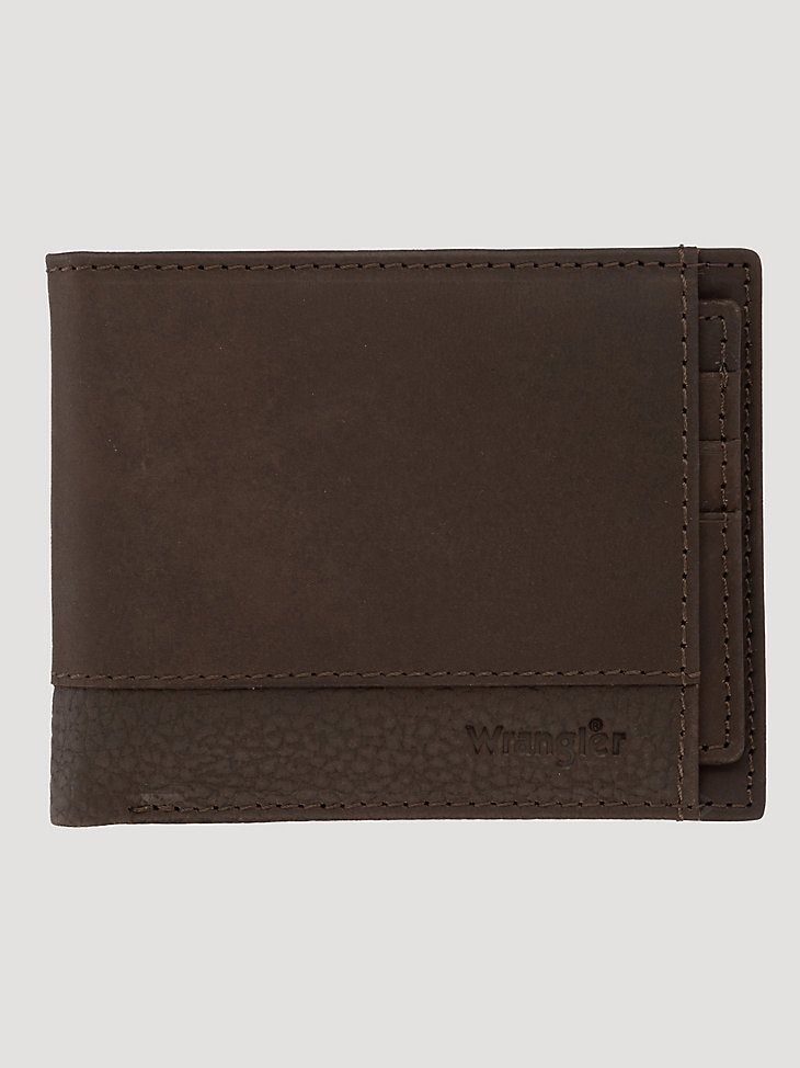 Men's Embossed Passcase Bifold Wallet in Brown