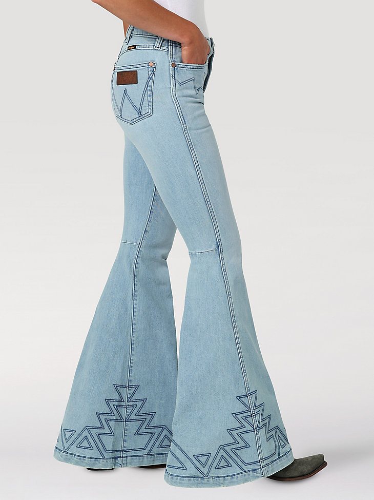 Women's Wrangler Retro Premium High Rise Embellished Trumpet Flare Jean in Greta