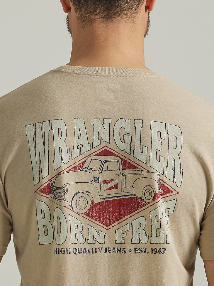 Men's Born Free Graphic T-Shirt in Trench Coat