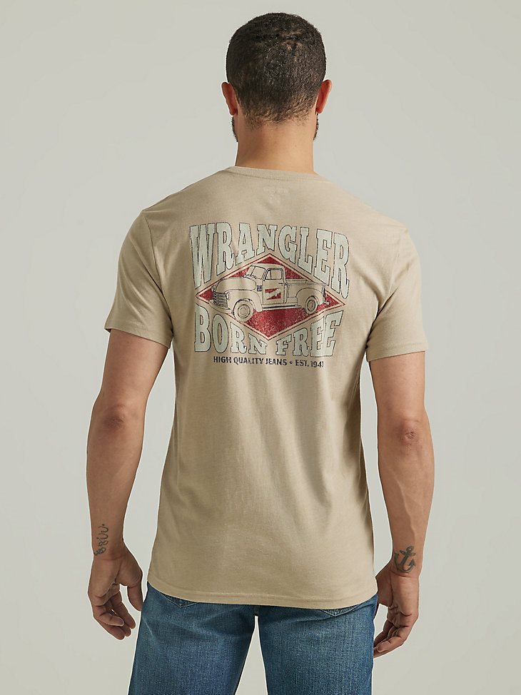 Men's Born Free Graphic T-Shirt in Trench Coat