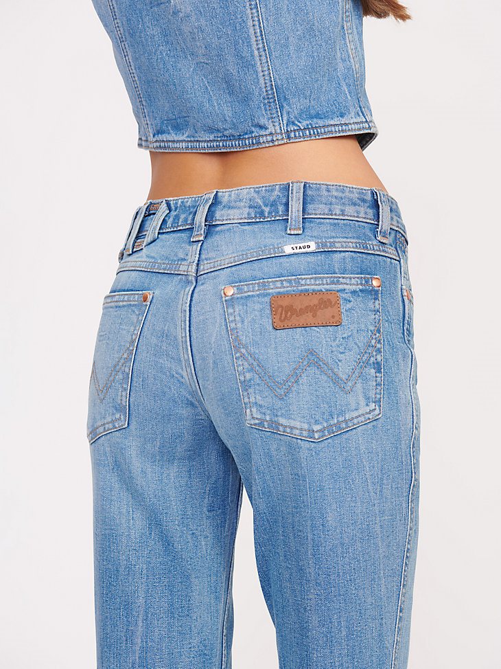 Wrangler + STAUD The Bikini Jean in Mid Blue