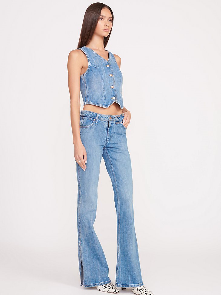 Wrangler + STAUD The Bikini Jean in Mid Blue