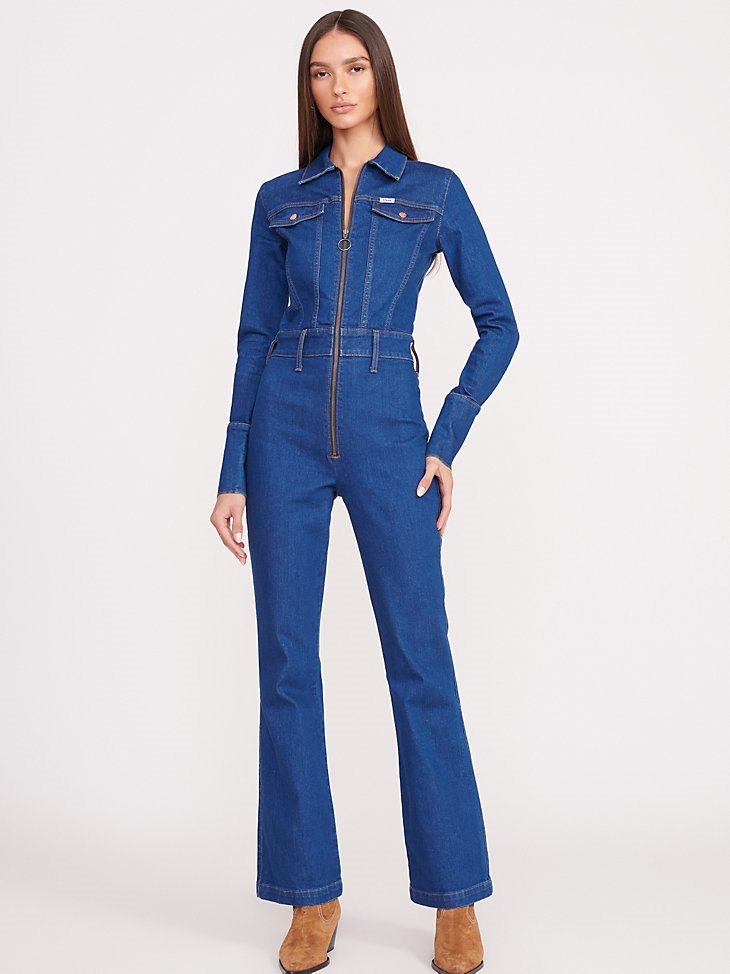 Wrangler + STAUD The Body Jumpsuit in Dark Rinse