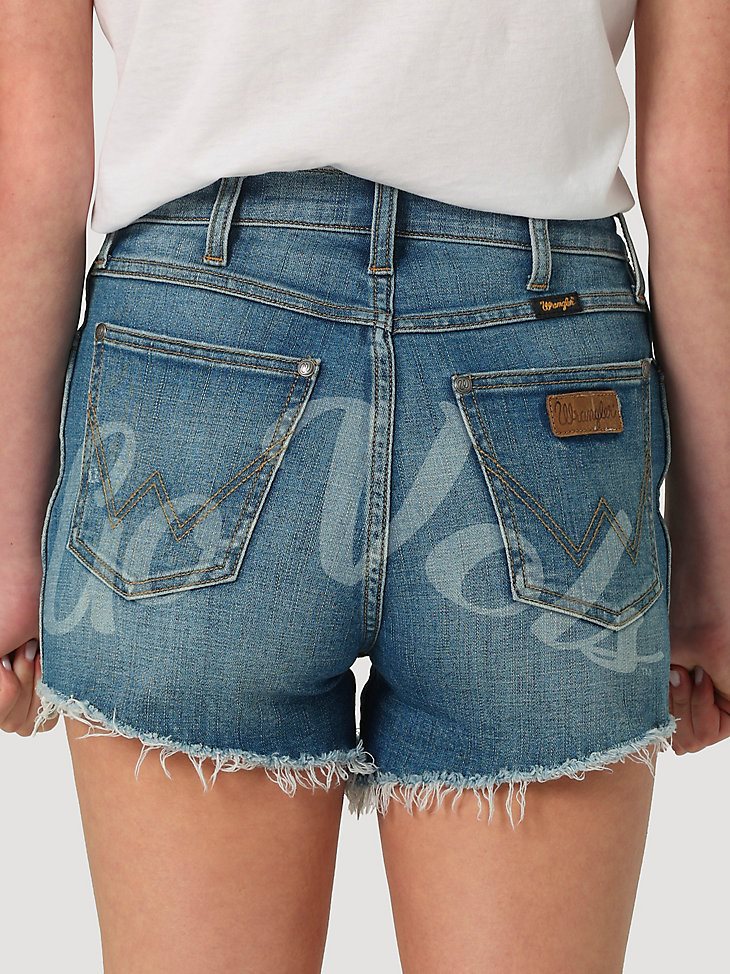 Women's Wrangler Retro Collegiate High Rise Cut-Off Denim Short in University of Tennessee