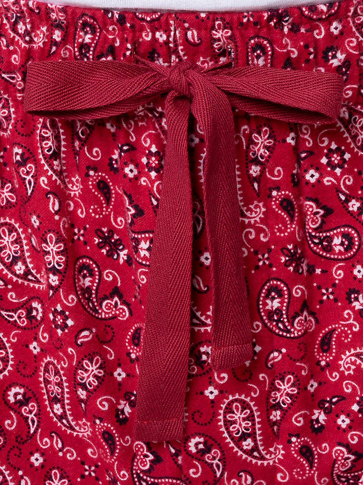 Men's Printed Fleece Pajama Pant in Red